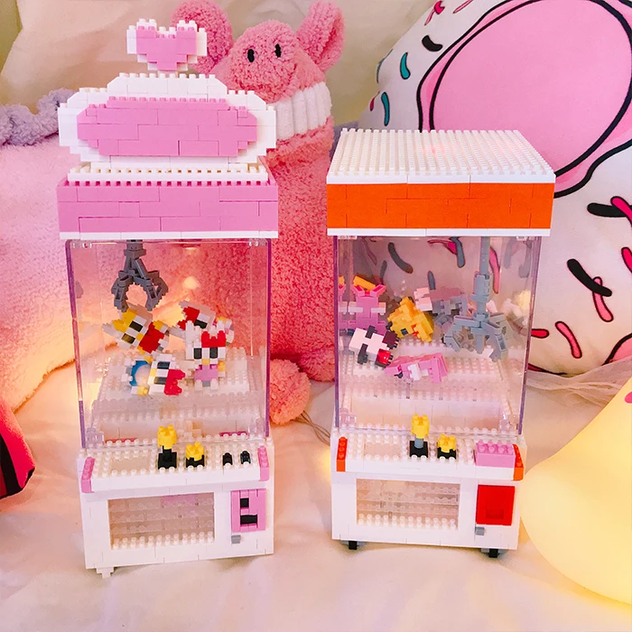 

Love Miniature DIY Diamonds Mini Assembling Building Block Toys Folder Catch Doll Machine Animal Model Clamp Decoration Gift