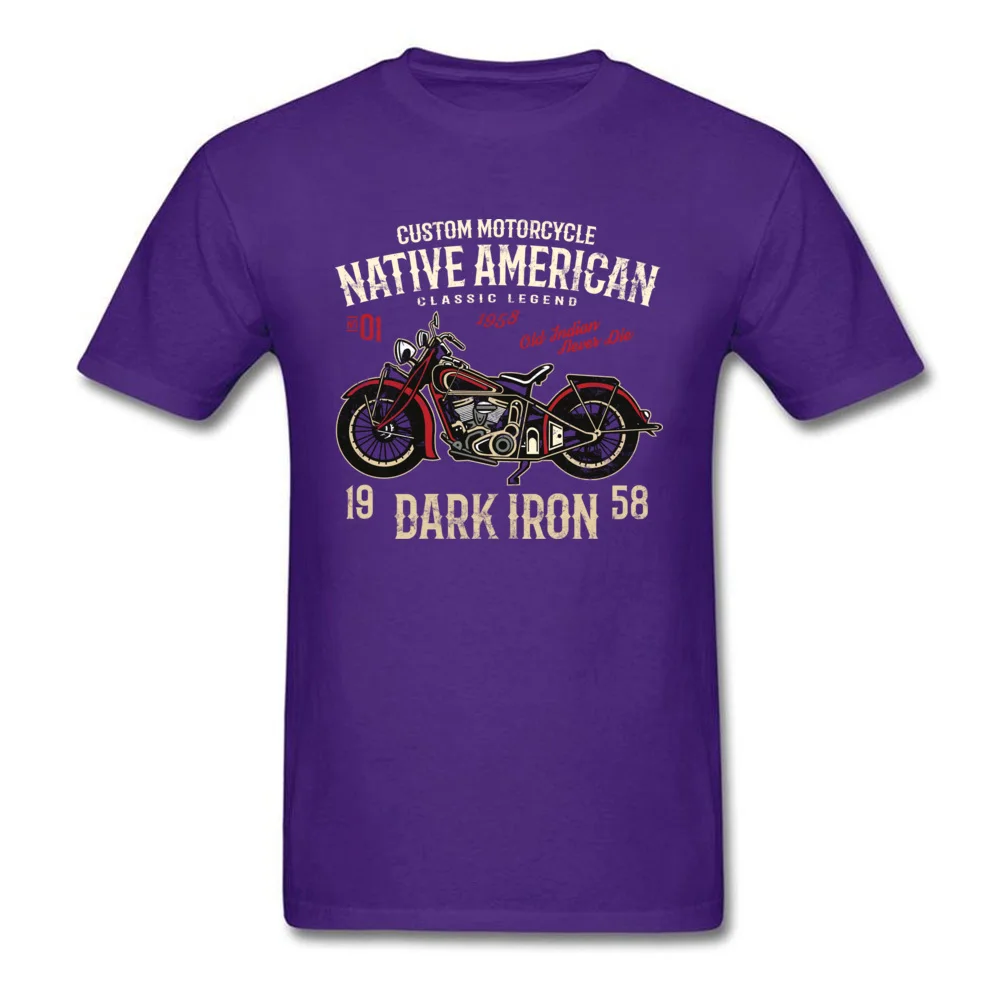 American Motorcycle 2018 Hot Sale Short Sleeve Party Top T-shirts 100% Cotton Crewneck Men's Tops Shirt Street T-Shirt Summer American Motorcycle purple