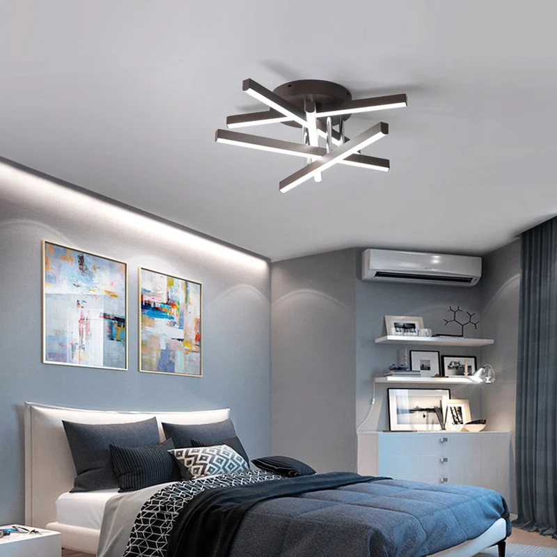 

Creative LED Ceiling Lights Brown Aluminum Modern ceiling lamp Restaurant Study Living Room Office Home Lighting plafondlamp