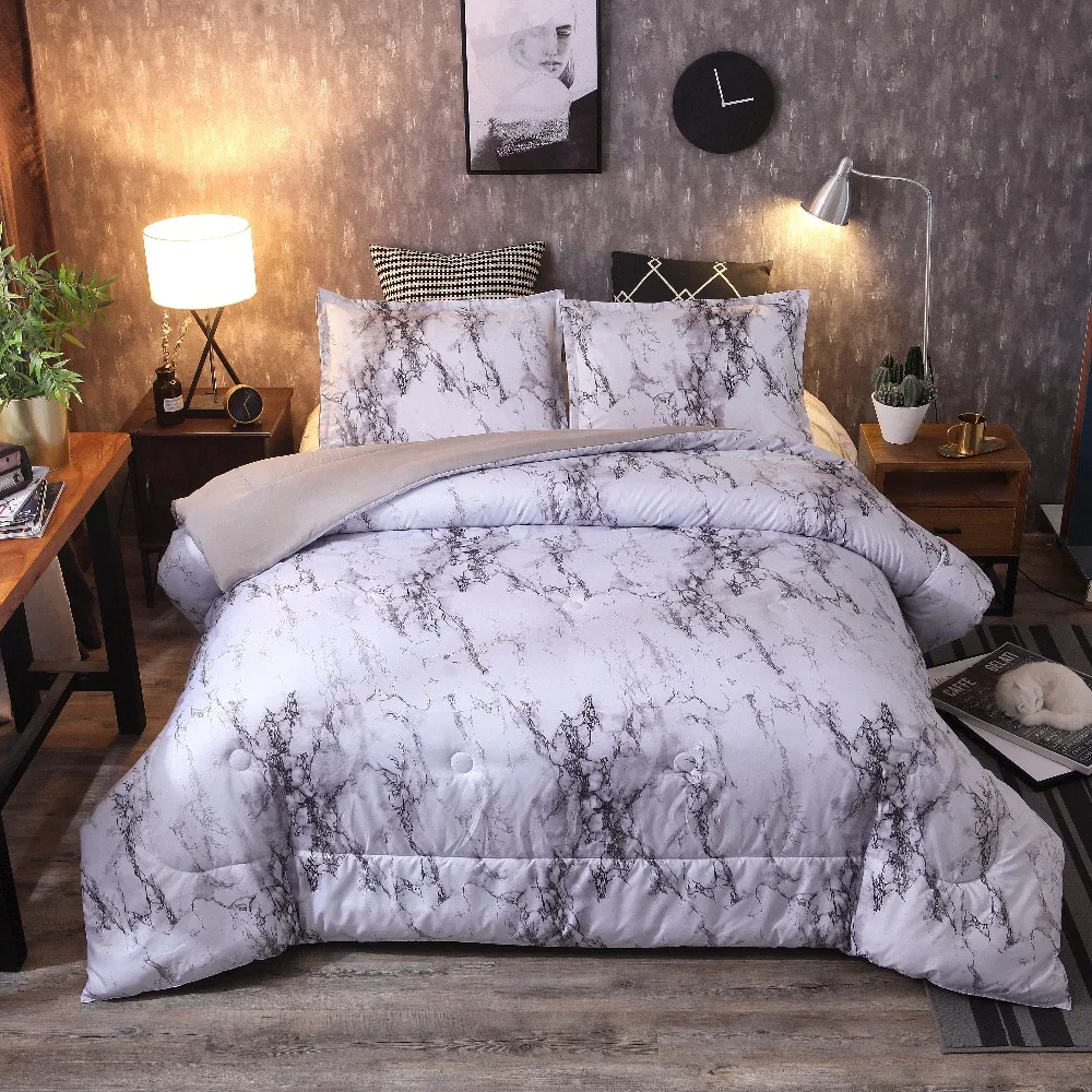 Marble Pattern Comforter Duvet Insert Blanket Filling Polyester Quilt