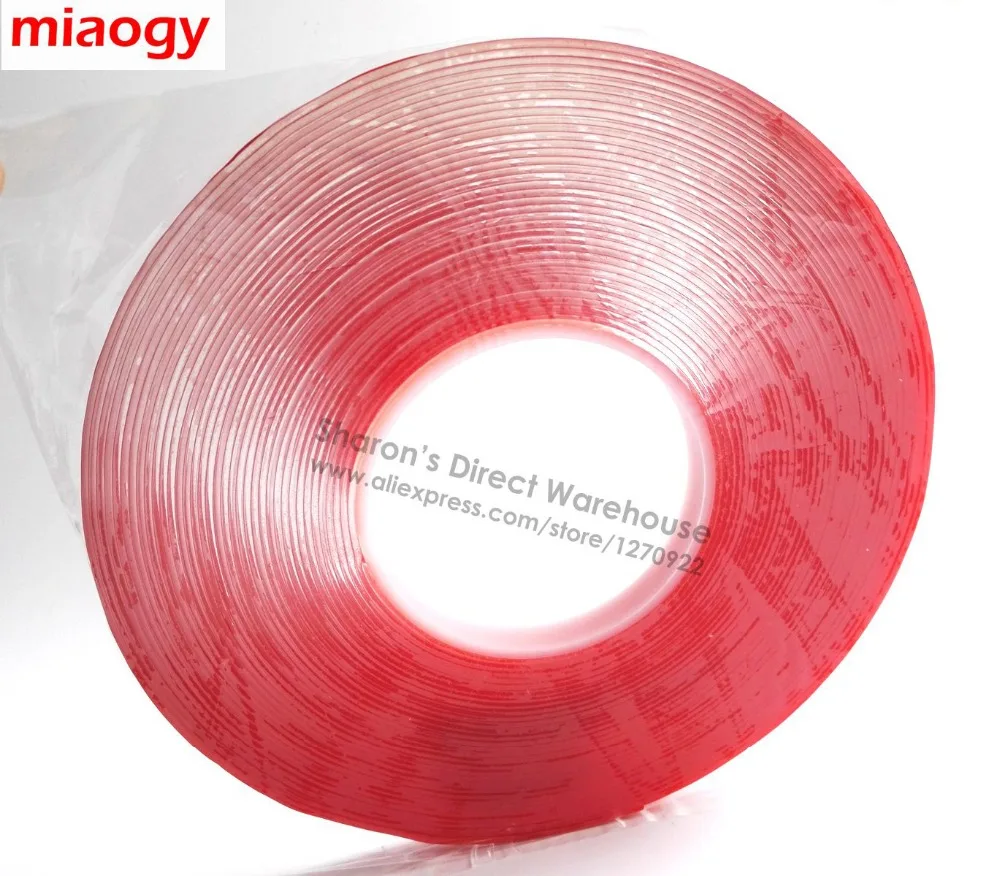 1.5mm thick, 16.5meters long, 10mm wide Two Sides Bond Adhesive Acrylic