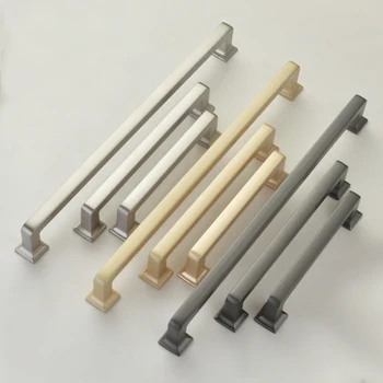 

Zinc Alloy Gray /gold Cabinet Handles Solid Drawer Knobs Kitchen Cupboard Door Pulls Furniture Handle Cabinet Hardware