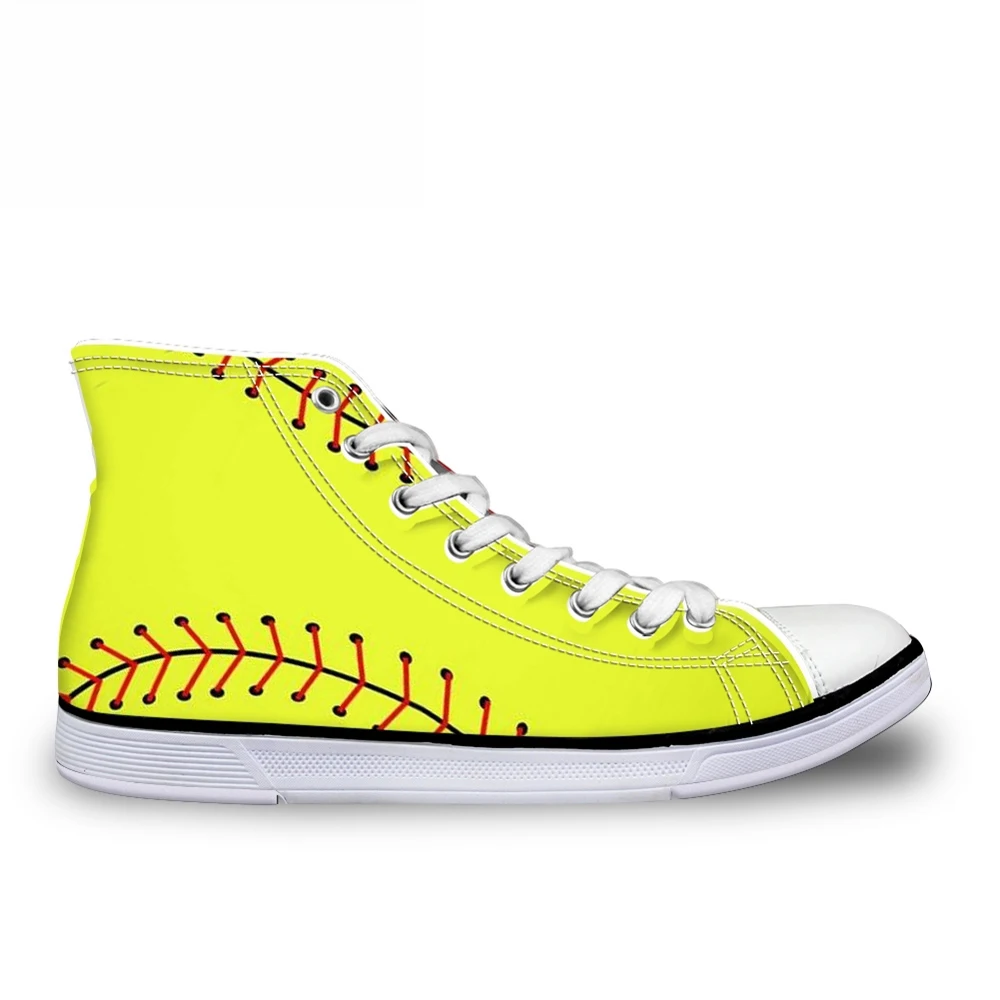 

Customized Newest Ball 3D Print Women Lace-up Vulcanize Shoes High Top Women Canvas Flats Shoes Zapatos Mujer Women's Sneakers