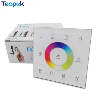 

LTECH DX8 LED rgbw touch panel controller AC110V-240V 4 Zones RF 2.4G+DMX512 control master RGBW wall mounted,for LED rgbw strip