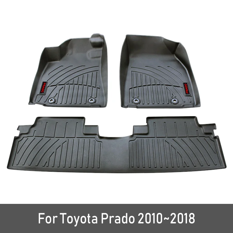

2019 New TPE Custom Car Floor Mats For Toyota Prado 150 2018 2017-2010 Foot Pads Car Carpet Styling Accessories For Prado 150