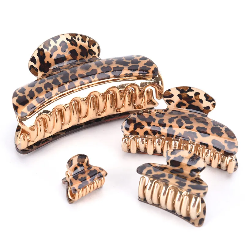 Buy Sale Women Acrylic Fashion Leopard Hair Clip Hair