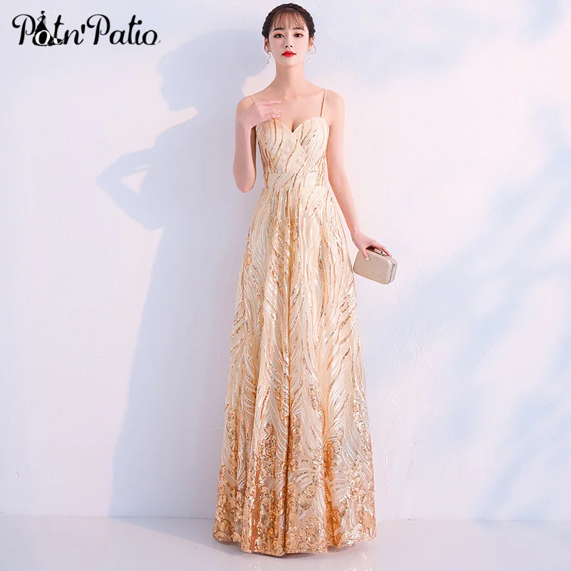 Gold Sexy Elegant Formal Dresses