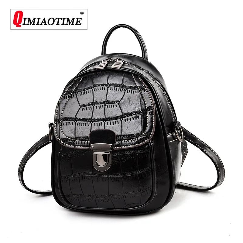 

2019 New Crocodile Pattern Backpack Trend Fashion Multi-function Small Backpack Luxury PU Brand Designer Woman's Bag Alligator