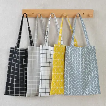 

1 PCs Reusable Shopping Bags Cotton Eco Friendly Mom Shopping Bag Women's Handbags Tote Bag Single&Doube Deck 5 Colors for Beach