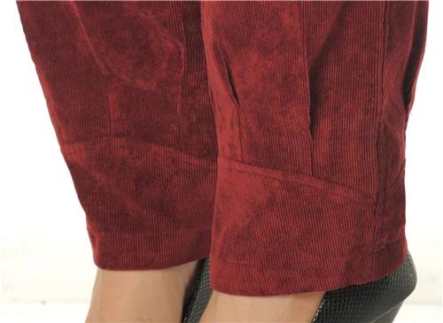 Осенние женские свободные вельветовые повседневные брюки новые штаны-фонарики для полных M с высокой талией больших размеров брюки для женщин