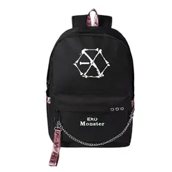 Kpop EXO baekhyun ChanYeol же пункт рюкзак большой ёмкость зарядка через USB back pack корейский Путешествия