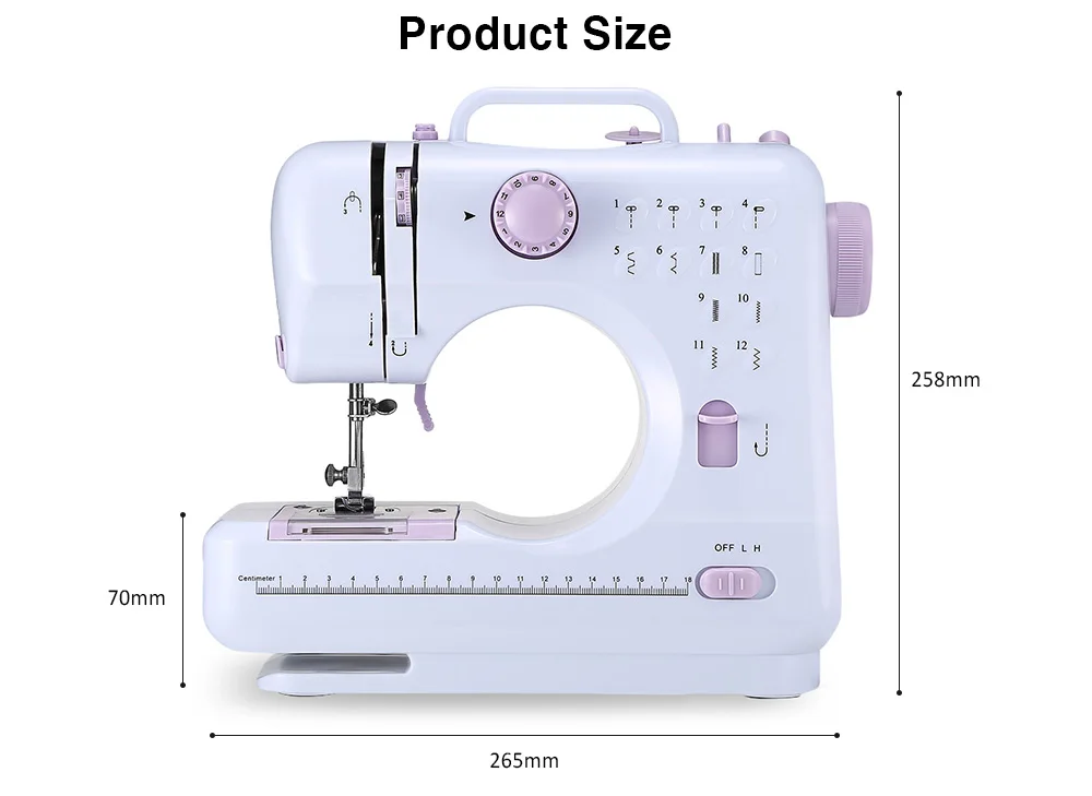 FHSM - 505 Portable Multifunctional Household Mini Sewing Machine with LED Light