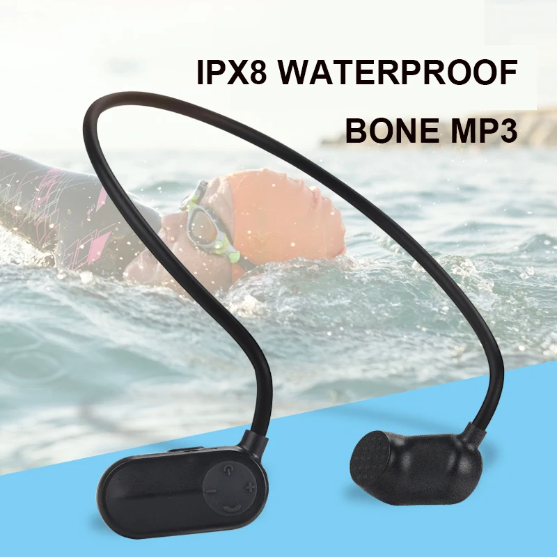 

OKCSC Bone Conduction MP3 HiFi Music Player IPX8 Waterproof 8G 16G Swimming Sport Outdoor Players Earphone Style USB Charge