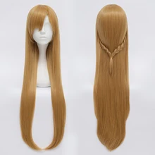 80 см длинные волнистые блондинистые аниме вечерние Для женщин синтетический парик для студенческой вечеринки термостойкие+ Кепки