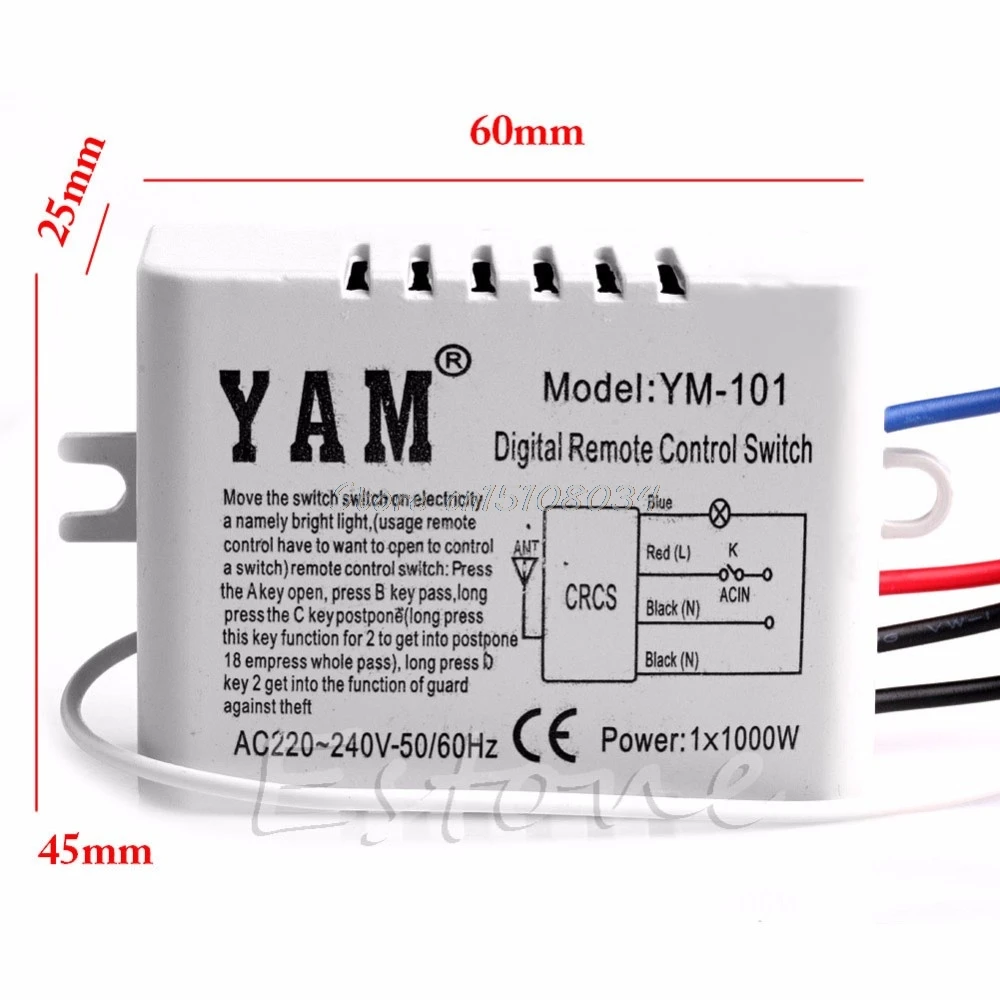 220V 1/2/3 способа Беспроводной на включение/выключение лампы дистанционного Управление переключатель приемник передатчик