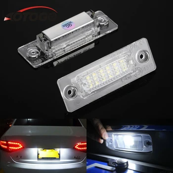 

2Pcs License Plate Light Lamp for VW Touran /Passat B6 5D /Jetta Candy/SKODA Superb 1 3U B5 18SMD car Rear LED light