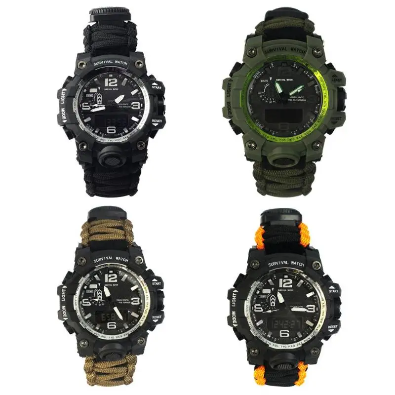 

Outdoor Multifunctional Survival Watch Hiking Night Vision Waterproof Watch