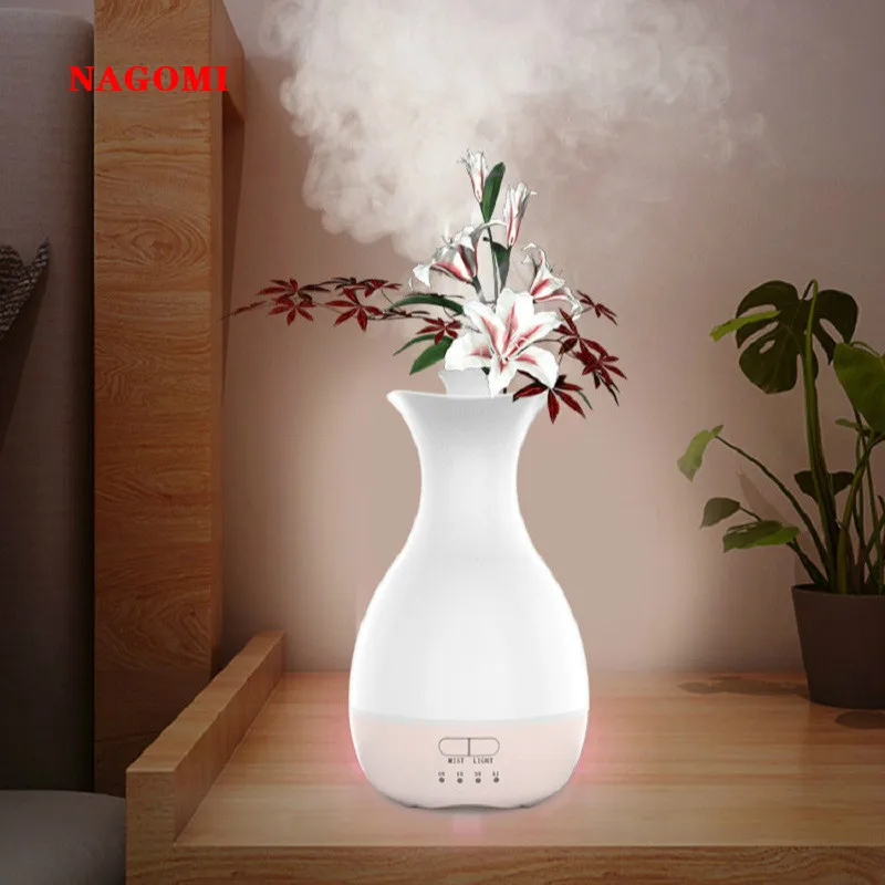 

200ML Ultrasonic Air Humidifier Flower Arrangement Aroma Essential Oil Diffuser With Colorful Night Light For Home Office