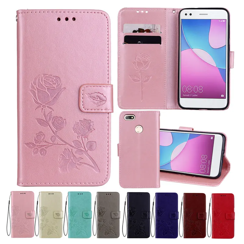 Кожаный чехол для Huawei P9 Lite Mini чехлы Enjoy 7 кошелек цветочный дизайн телефона Y6 Pro