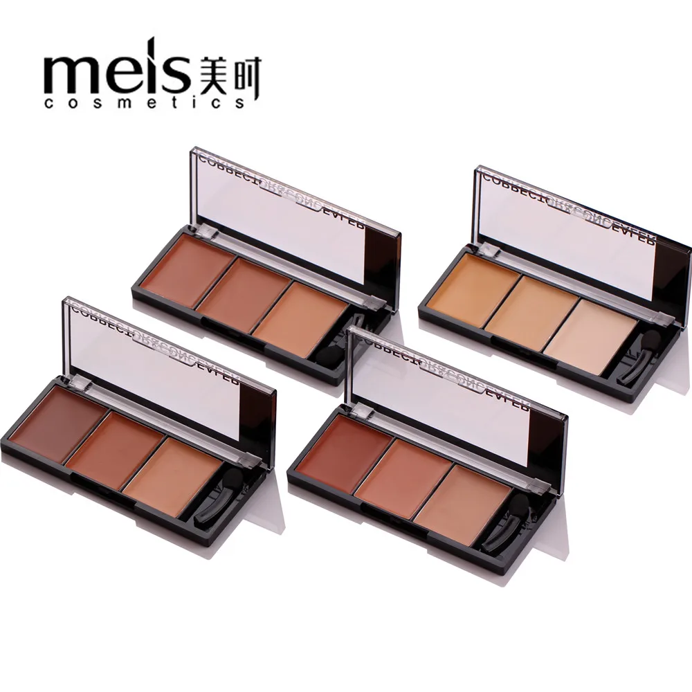 MEIS брендовая Косметика для макияжа Профессиональный макияж 3 цвета Conealer контур Paletter контурная Макияж лица мягкой улыбкой MS0303-C