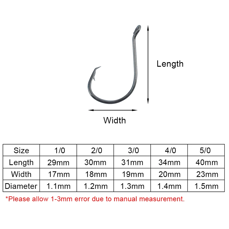 Спорт Круг рыболовные Крючки 100 шт./лот высокоуглеродистой Сталь смещение точки Спорт Круг Рыболовный крючок Размеры 1/0-5/0 7384
