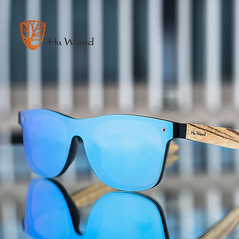 HU WOOD Brand Vintage Style Sunglasses Men Flat Lens Rimless Square Frame Women Sun Glasses Fashion Oculos Gafas GG 8021-1
