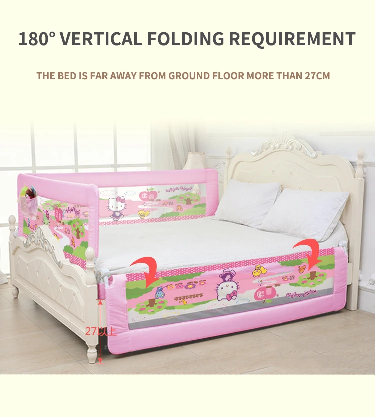 Качество рельса детской кроватки легко сложить прочного использования розовый и голубой цвет общего использования 120 см 150 см 180 см и 200 см