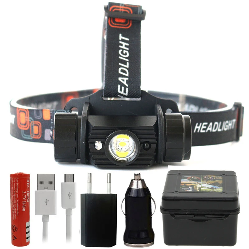 

Z209011 Mini IR Sensor Headlight Induction Usb Rechargeable Lantern Headlamp Flashlight Head Torch by 18650 Batterry