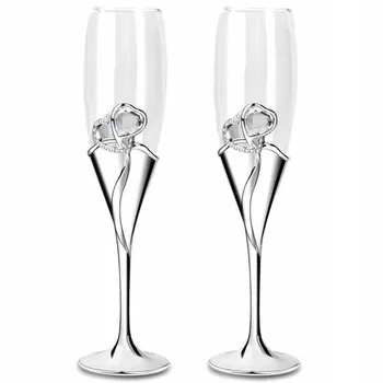 

Wine Glasses set Champagne glasses wedding with heart Crystal Pair champagne flutes toasting flutes Goblet Wedding Gift