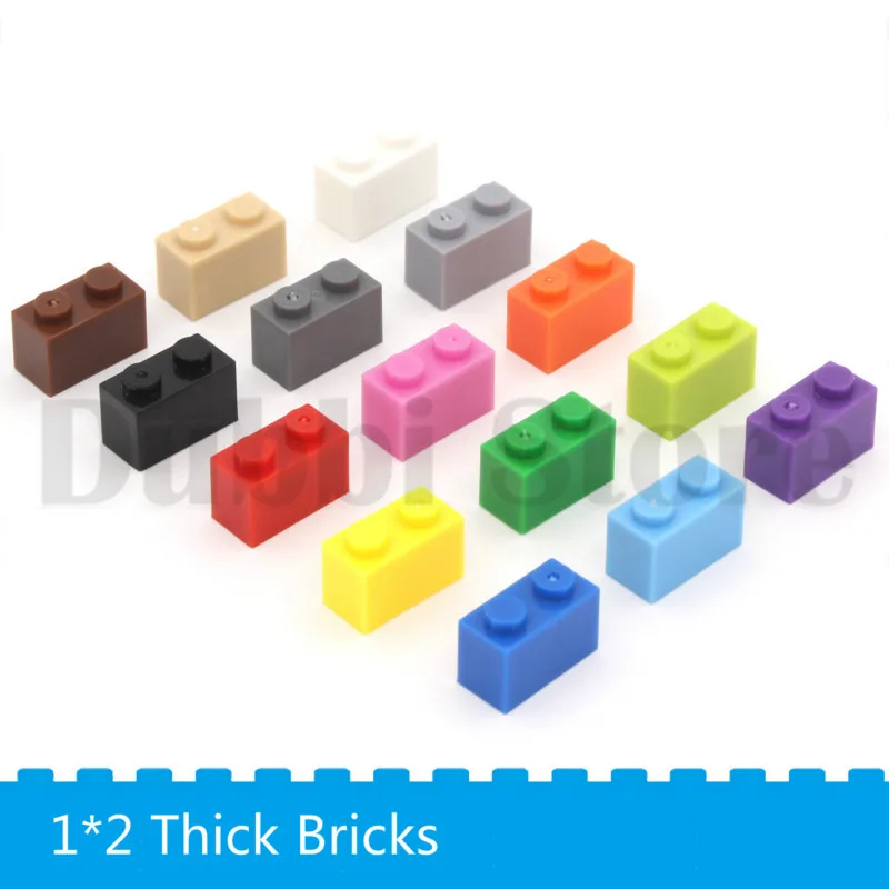 

100g/lot 1*2 DIY Building Block Thick Bricks 20 pcs Pack Compatible with Legos Educational Toy Multicolor Gift for Children