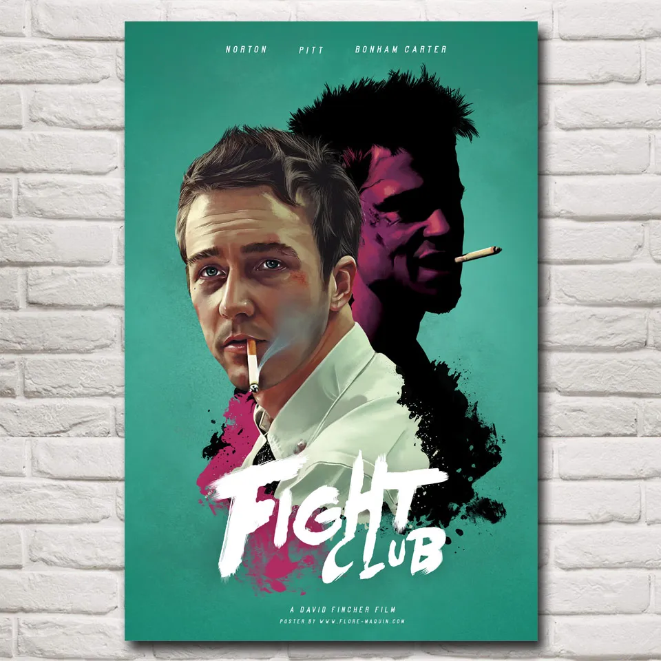 

Classic Movie Fight Club Film Art Silk Poster Brad Pitt Edward Home Decor Pictures 12x18 16X24 24x36 32x48 Inch Free Shipping