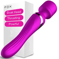 Две головы G Spot вибраторы для женщин Inpact толкающий вибратор мощная Волшебная палочка массажер для тела взрослые секс-игрушки для женщин
