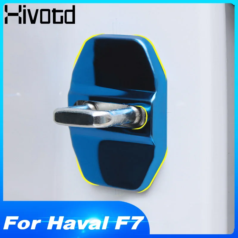 

Hivotd For Haval F7 Car styling Door lock decoration cover Interior Protection Trim Stickers Anti-Rust Auto Accessories 2019-20
