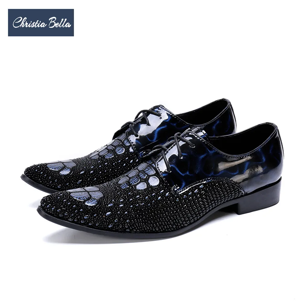 Christia Bella Brand Luxury Genuine Leather Men Oxford Shoes Pointed