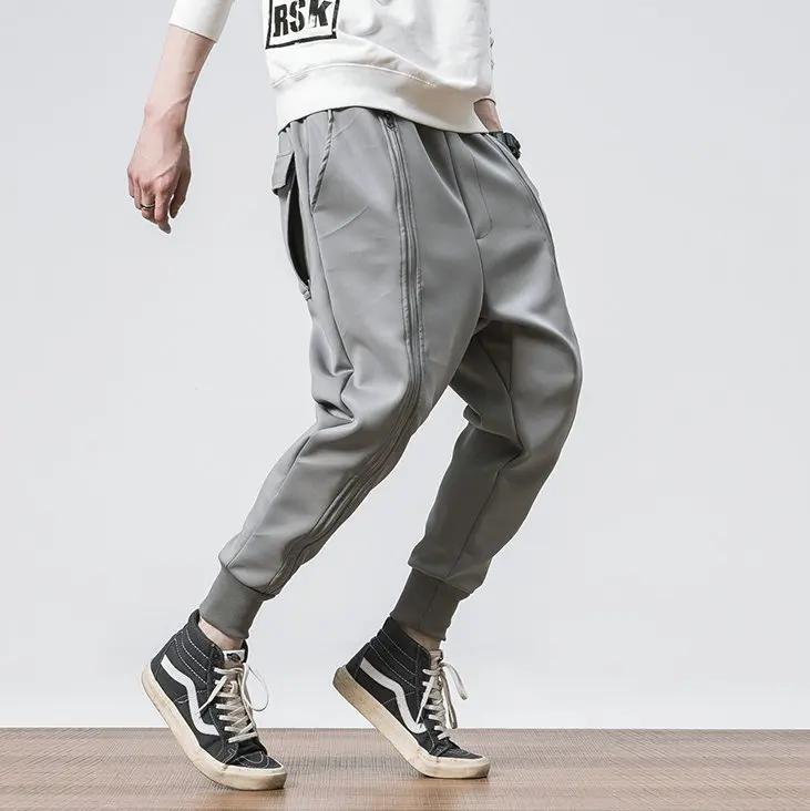 Mens Joggers Pants Baggy Hip Hop Japanese Fashion Streetwear Men Pants Casual Korean Street Style Harajuku Sweatpants Homme - Цвет: Grey