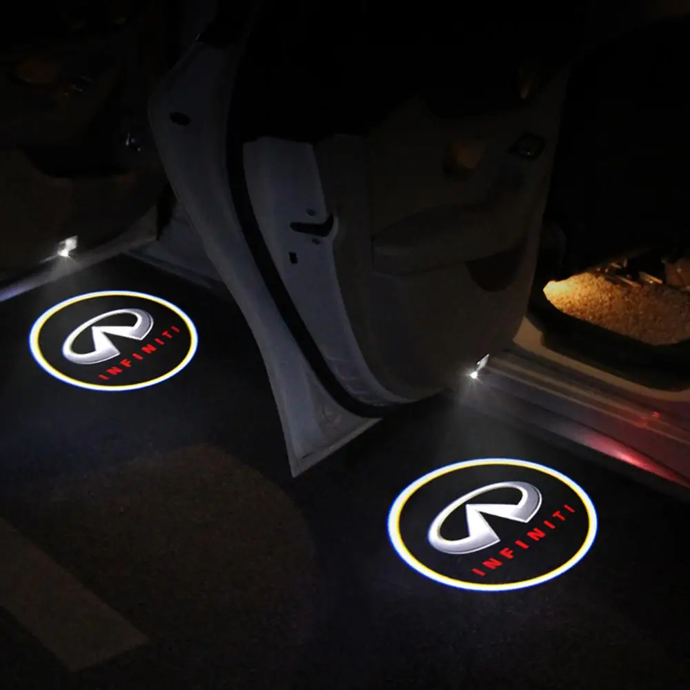 

best quality for Infiniti Q30 model LED Car door Logo welcome ambient neon light car atmosphere interior Courtesy accessories