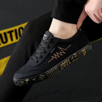 

2019 Summer Denim Men Running Shoes Outdoor Sports Sneakers Black Jogging Comfortable Canvas Shoes Male Printing Walking Shoes