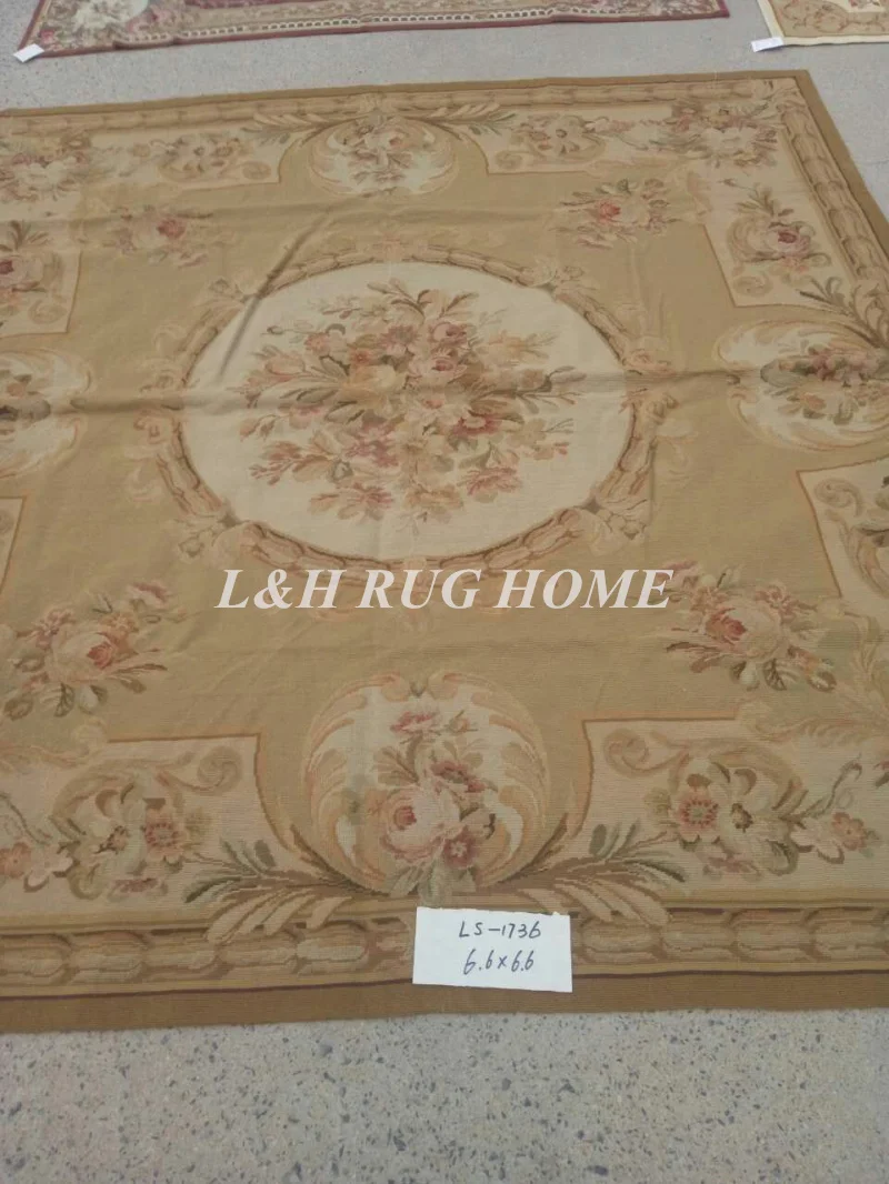 10 К 6.6 'x6. 6' 2x2 м квадратный Нидлпойнт ковры, Новая Зеландия Ручная работа; вязаное; шерстяное rugs цветочный Рисунок