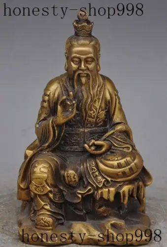 

Crafts statue old chinese folk Taoism Temple joss myth bronze Taishanglaojun buddha god statue halloween