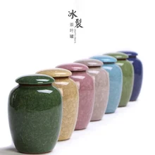 ФОТО 12*8cm capacity 200ml tea storage bottles  jars colorful ice crack tea caddy ceramic sealing can
