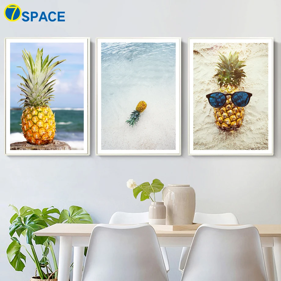 

Pineapple Beach Seascape Nordic Poster Wall Art Canvas Painting Posters And Prints Wall Pictures For Living Room Art Print Decor