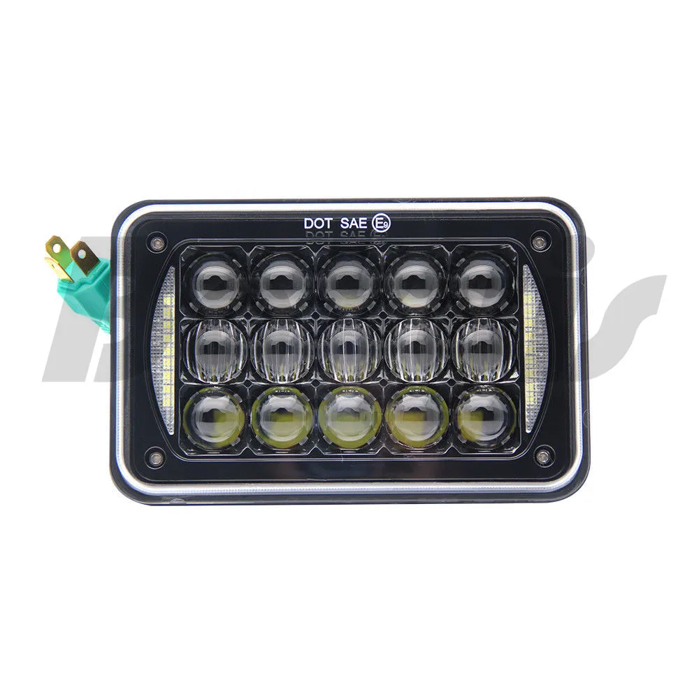 

4 x 6 Inch Square Led Headlight Reflector Sealed Beam Replacement With High/Low Beam + DRL For Chevy Trucks 4X4 Offroad