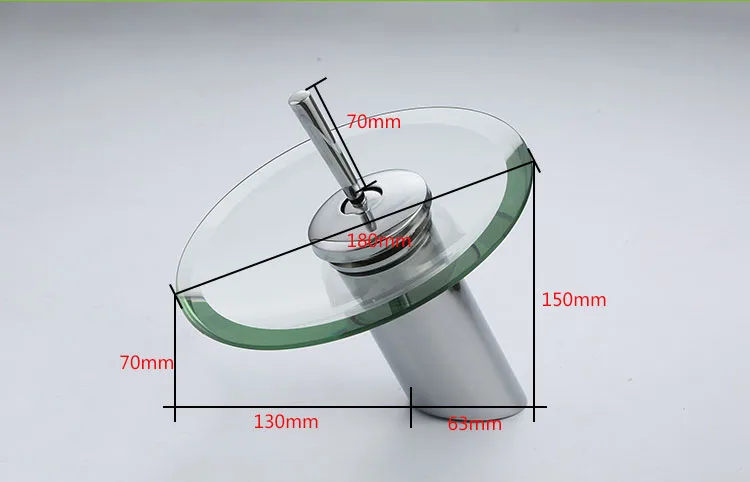 Dofaso Ванная комната Водопад стеклянный кран хромированная отделка бассейна кран для ванной раковина стеклянный смеситель на бортике