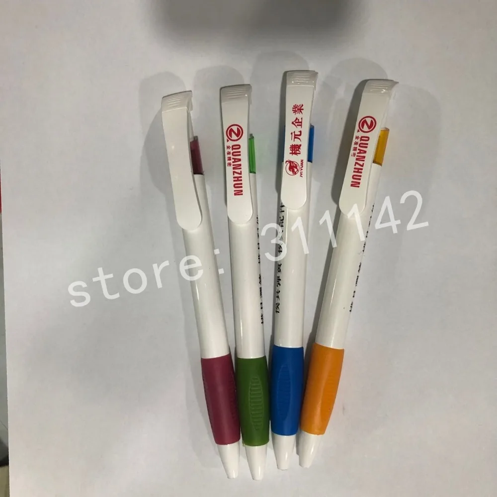 US $268.00 wholesale white pen plastic pens with custom logo ballpoint pen manufacturer advertising pens with custom logo free shipping