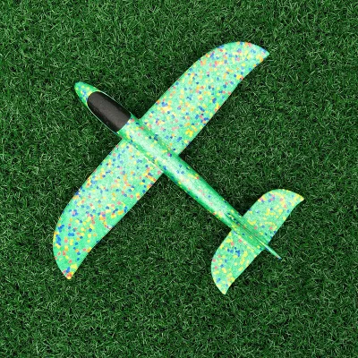 Детский самолет игрушка ручной бросок самолет из пеноматериала модель детский открытый Летающий планер игрушки EPP устойчивый прорыв самолет TY0310 - Цвет: Зеленый