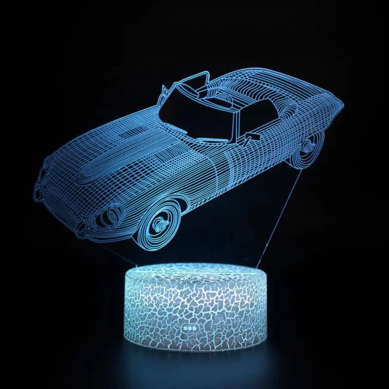 Настольная лампа с супер автомобилем Ferrari настольная меняющая цвет 3d новинка