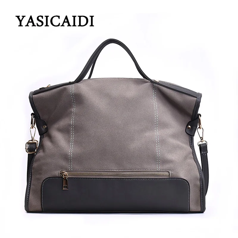 

YASICAIDI Fashion PU Leather Women Messenger Bags Large Capacity Handbags Tote Bags Shoulder Bags Patchwork Women Tote Bags Sac