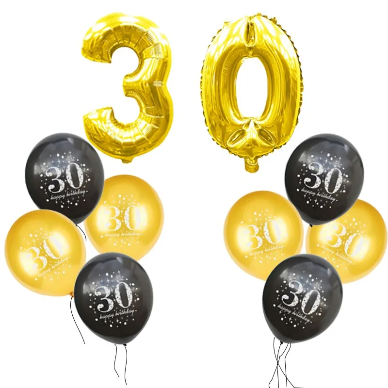 10 шт. воздушные шары на день рождения, воздушные шары 40 50 60 лет, украшения для дня рождения, Гелиевый шар для взрослых, набор, фольга, цифры, вечерние S6XN