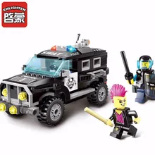 Enlighten Police Swat SUV Building Blocks 6 Ages Kids Building Blocks Car styling 3D Model Blocks