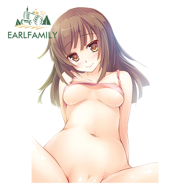 

EARLFAMILY 13cm x 9.4cm Car Stickers Monogatari Anime Girl Sengoku Nadeko Vinyl Car Decal Window Wiper Tailgate Car Styling